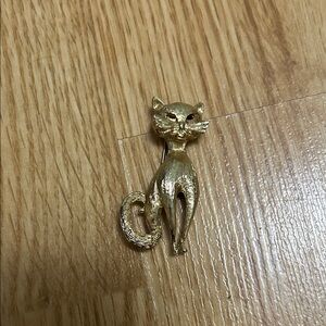 Gold Colour Cat Brooch